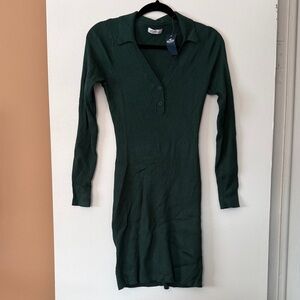 Hollister Long Sleeve Green Dress